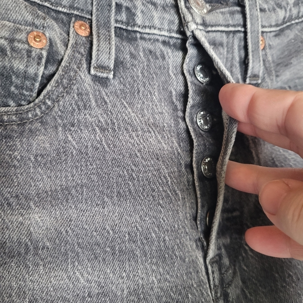 Levi's 501 S Skinny Gray Wash Buttonfly Jeans Women's Size Waist 25 - Picture 6 of 15